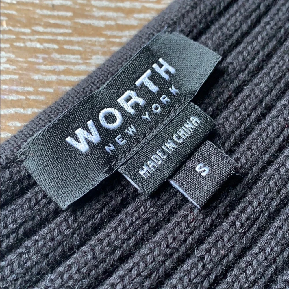 WORTH Ribbed Off-the-Shoulder Sweater Knit Top S - Picture 3 of 8